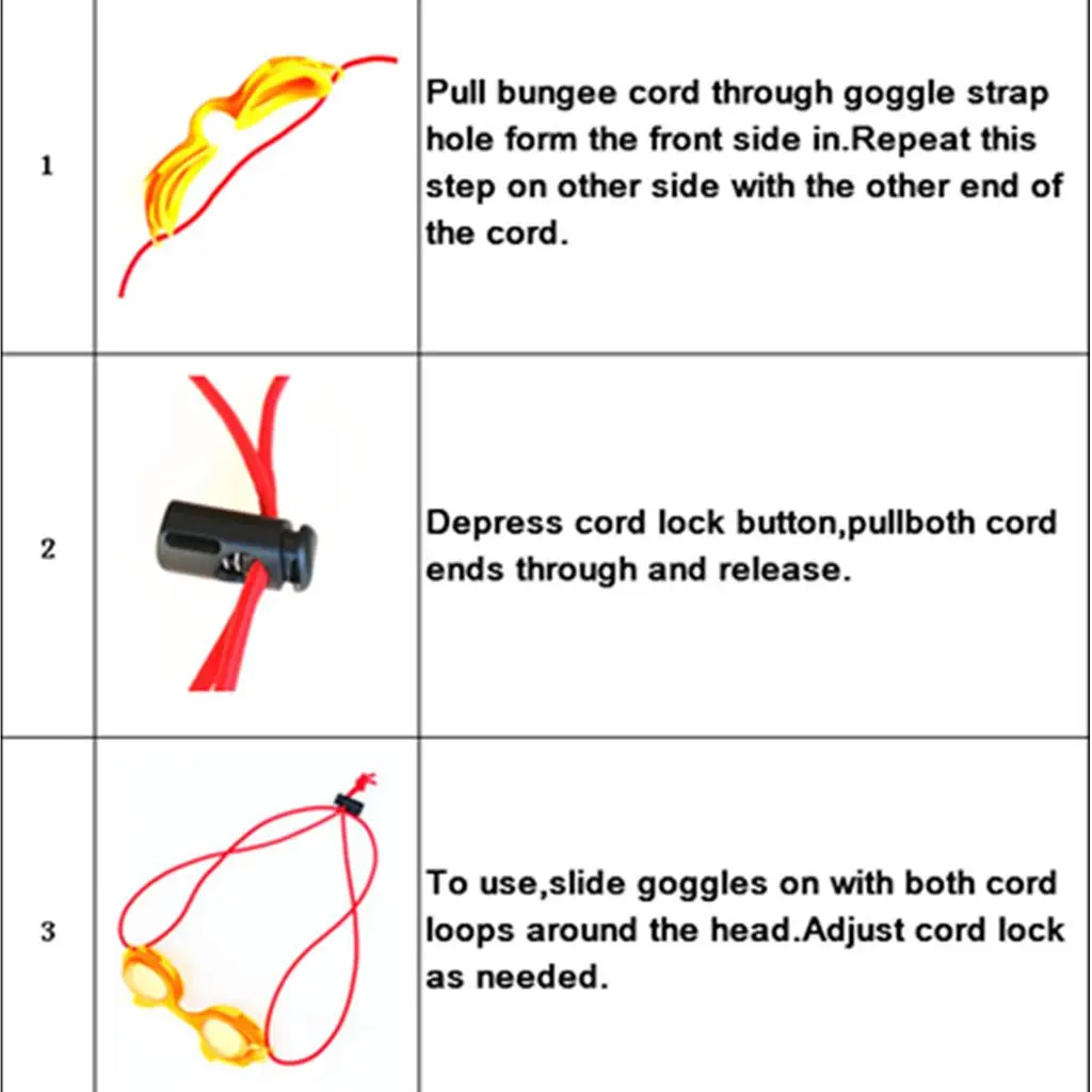 3x แว่นตาว่ายน้ําว่ายน้ําแบบยืดหยุ่นทนทาน / สายรัดเชือกคล้องคอและตัวกั้น - สีต่างๆ