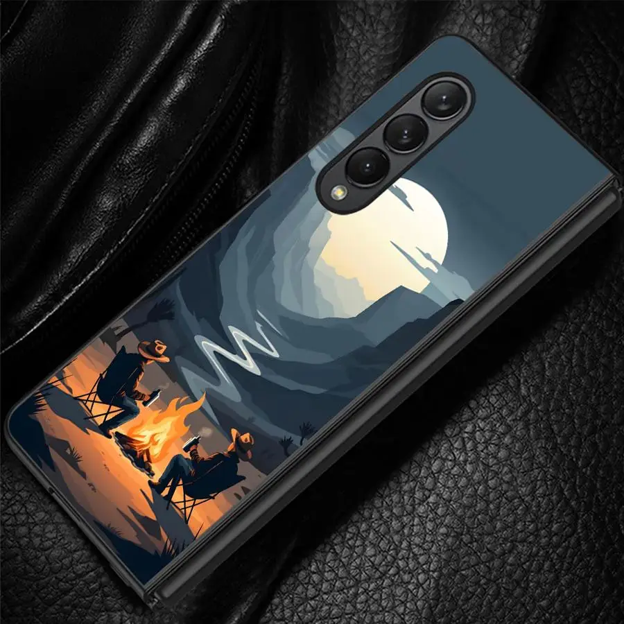 Чехол для Samsung Galaxy Z Fold 8 Ultra Z Fold 7 6 5 4 3 ZFold5 ZFold7 ZFold4 ZFold6 ZFold3 с дизайном «Ковбои, кемпинг, пустыня».