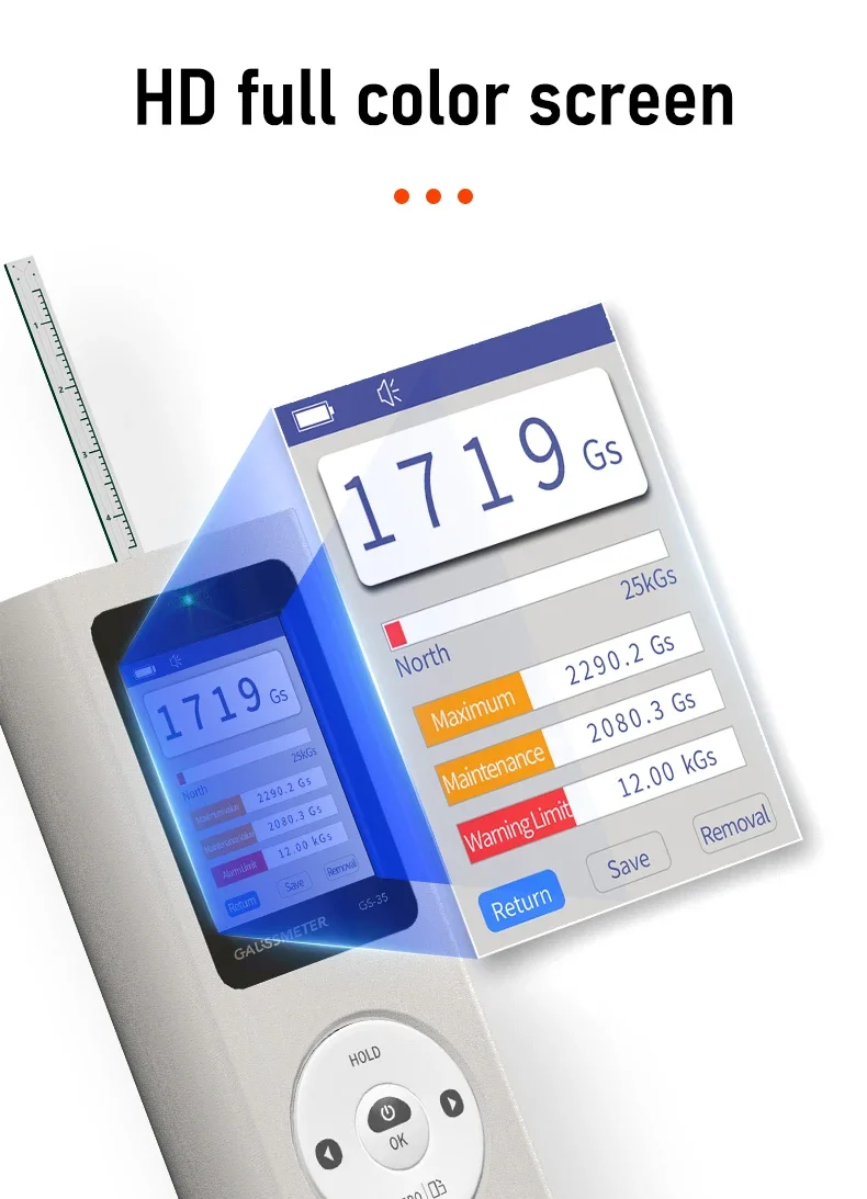 Aikesi เครื่องตรวจจับมิเตอร์สนามแม่เหล็กไฟฟ้า Gauss Tesla Meter เครื่องมือทดสอบ