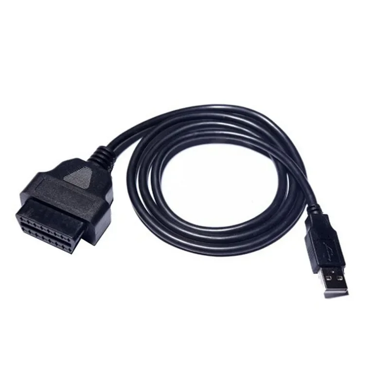 1M Car OBD2 16-pin Female To USB Charge Cable 1 Meter for Driving Computer OBD Male USB Adapter Connector Diagnostic Socket