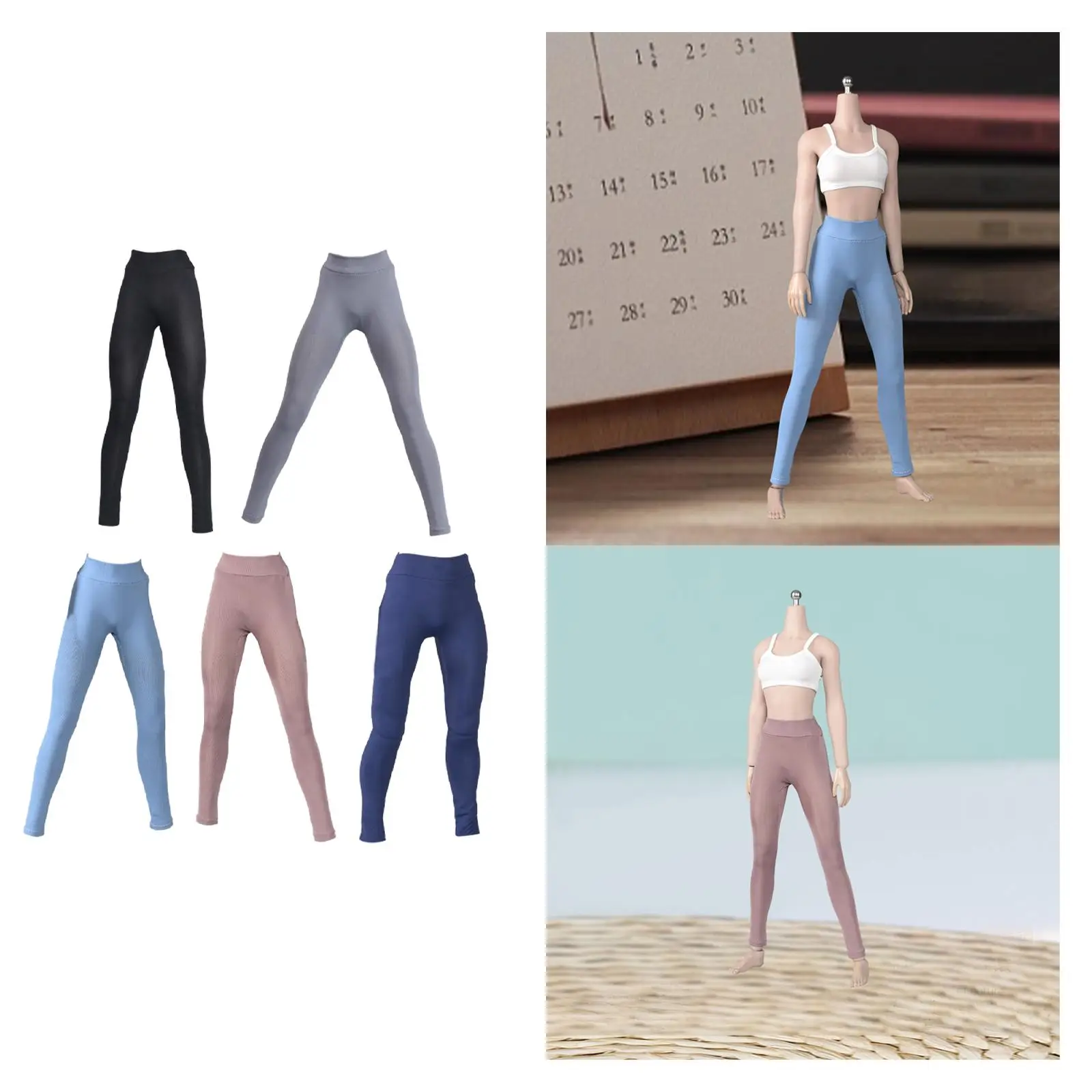 Doll Miniature Pants Elastic Fabric High Waist Leggings Action Figure Base Layer Clothing for