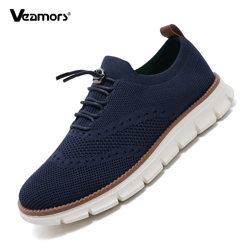 

Light Breathable Men's Walking Shoes Fashion Knitted Casual Shoes Big Size 39-48 Man's Elastic Jogging Traveling Shoes