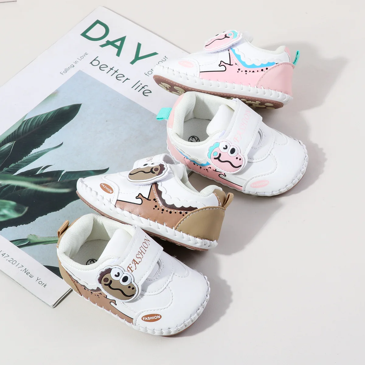 Kids'Casual Shoes Toddler Solid Color Fashion Autumn Shoes For Baby Anti-slip Breathable Designer Khaki Pink Shoes Size 11-13