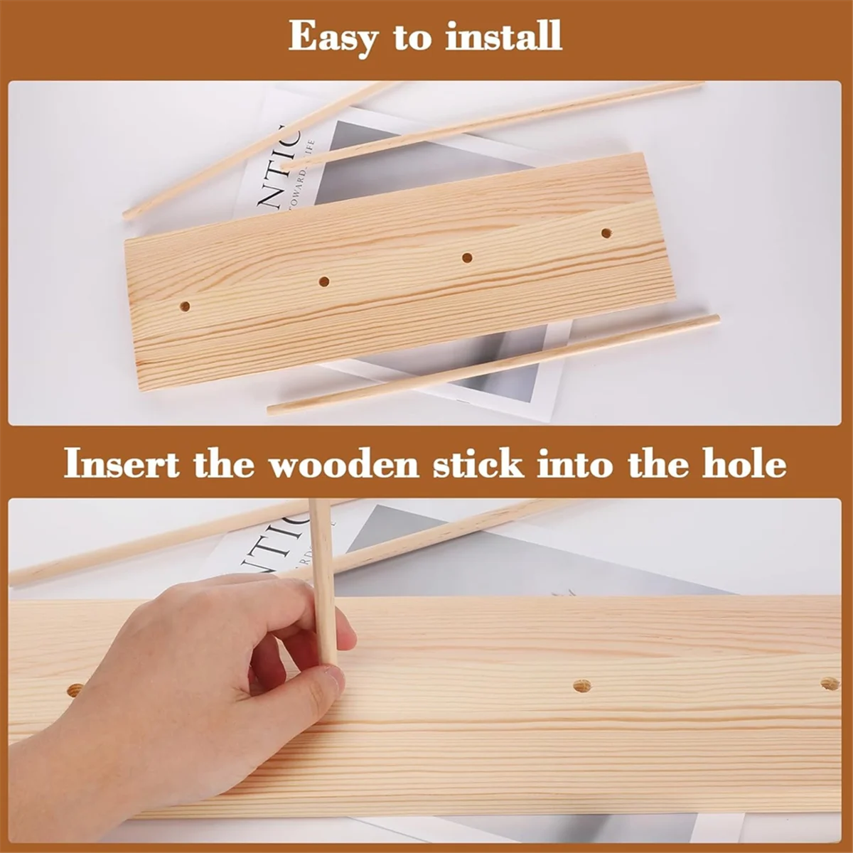 A83Z 3Pcs Holz Band Rack Organizer für Washi Band Nähgarn Handwerk Garn Verpackung Band Multi-Tier Lagerung stehen