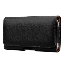 PU Leather Horizontal Waist Belt Clip Phone Bag Holster Protective for Case on for Men E74B