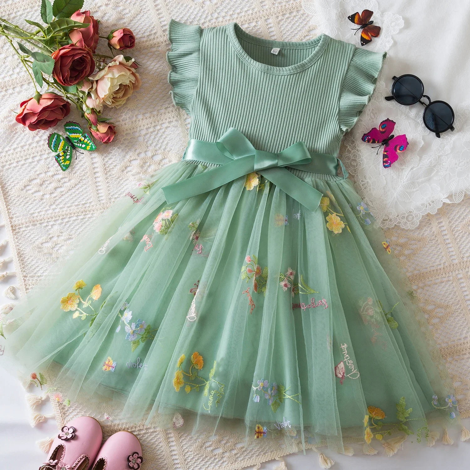 2024 New in Dress for Summer Clothes Soft Cotton Embroidery Toddler Girls Flower Dress Vacation Vestidos Kid\'s Princess Dresses