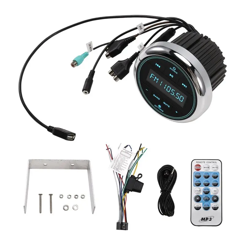 MP3 Player Bluetooth FM AM Radio For Marine Stereo Boat Radio For Yacht Motorcycles ATV UTV SUV RV Camp