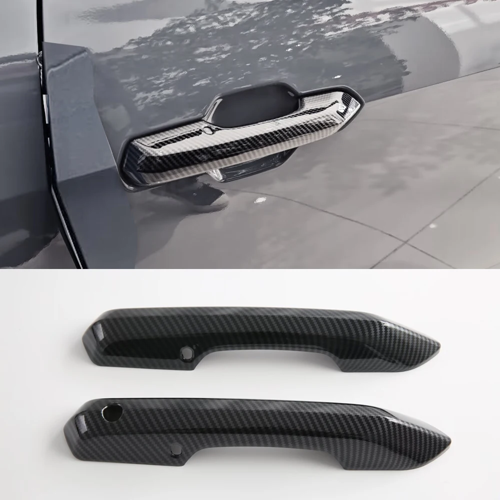 

Наклейки на внешнюю дверную ручку из углеродного волокна для 2024 2025 Ford Mustang, аксессуары, автозапчасти