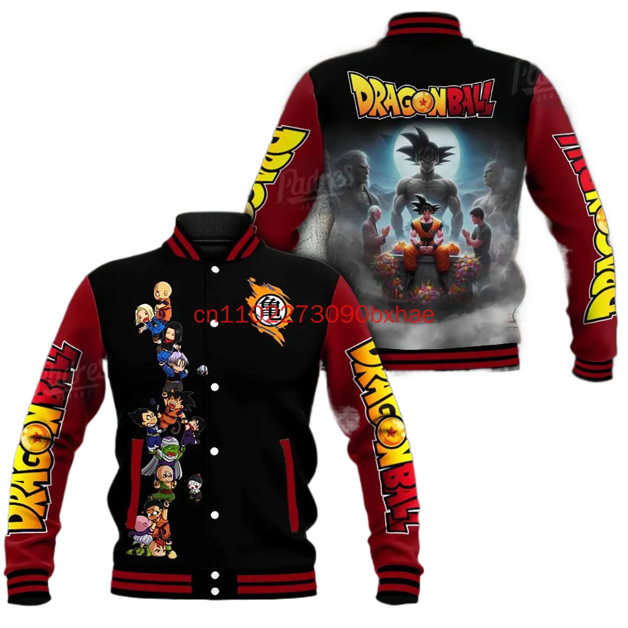 

Dragon Ball AnimeJacket Men's Hooded Jacket Autumn and Winter New College Style Street Oversize Women's and Children's Baseball