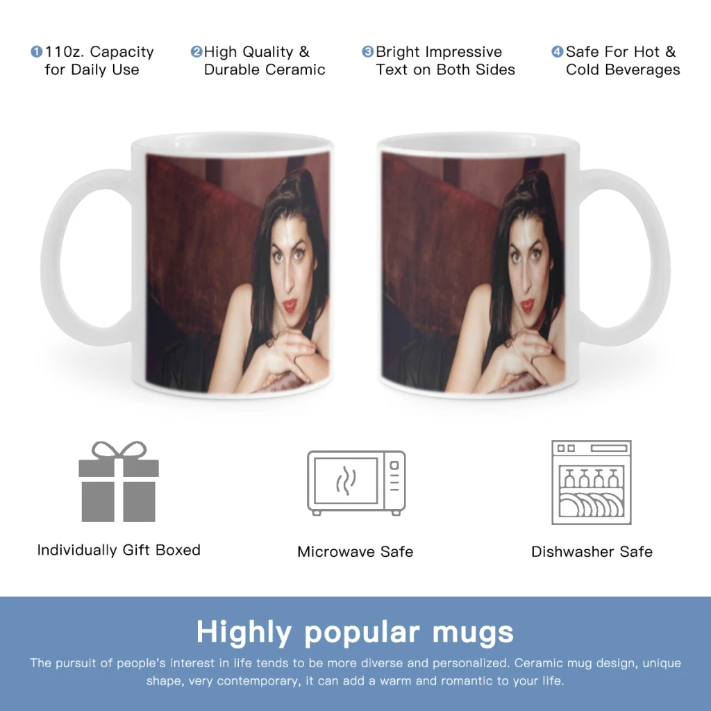 

Beauty Woman Amy Winehouse Music Singer Star Free shipping Ceramic Cup Coffee Oatmeal Breakfast Cup Creative Personality Mug