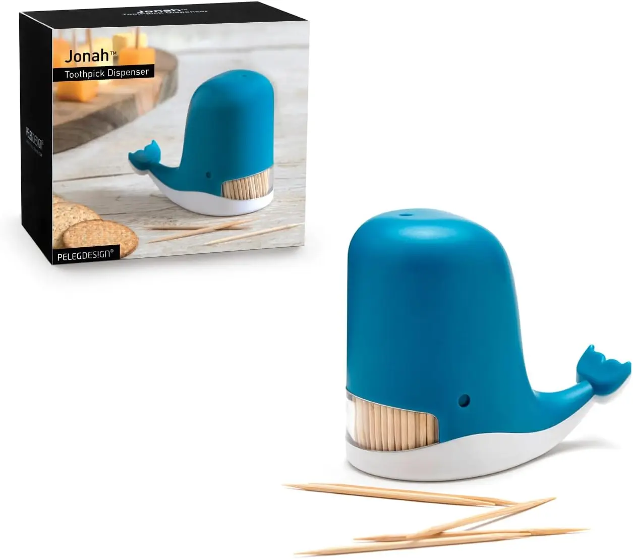 

Cute Whale Toothpick Dispenser - Fun Decorative Plastic Holder for Easy Access at Meals