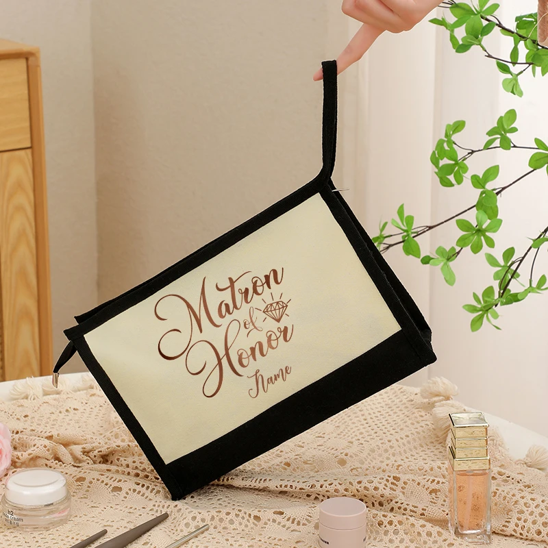 

Mother Honor Sister Bride Custom Name Cosmetic Bag New Bridesmaid Perfume Lipstick Pouch with Zipper Fashion Clutch Wedding Gift