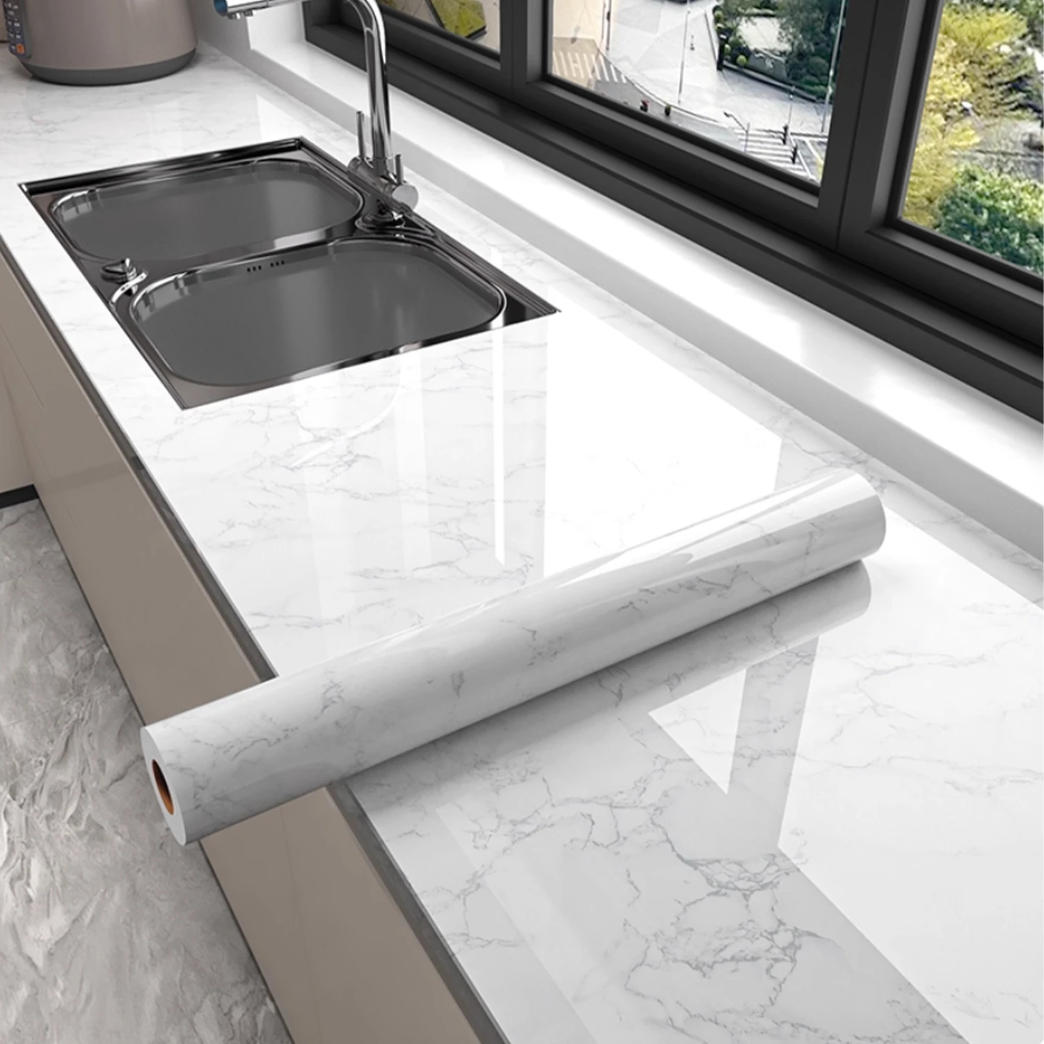 

5 м x 55 см мраморные самоклеящиеся обои водостойкие маслостойкие кухонные наклейки термостабильность декоративная пленка домашний декор