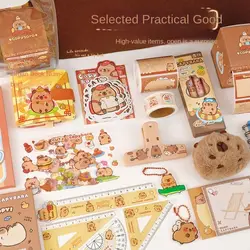 Kawaii Capybara Briefpapier Set Overvloedige Cartoon Verjaardagscadeau Schattig Met Handtas Afstuderen Cadeau Voor Basisschoolleerlingen