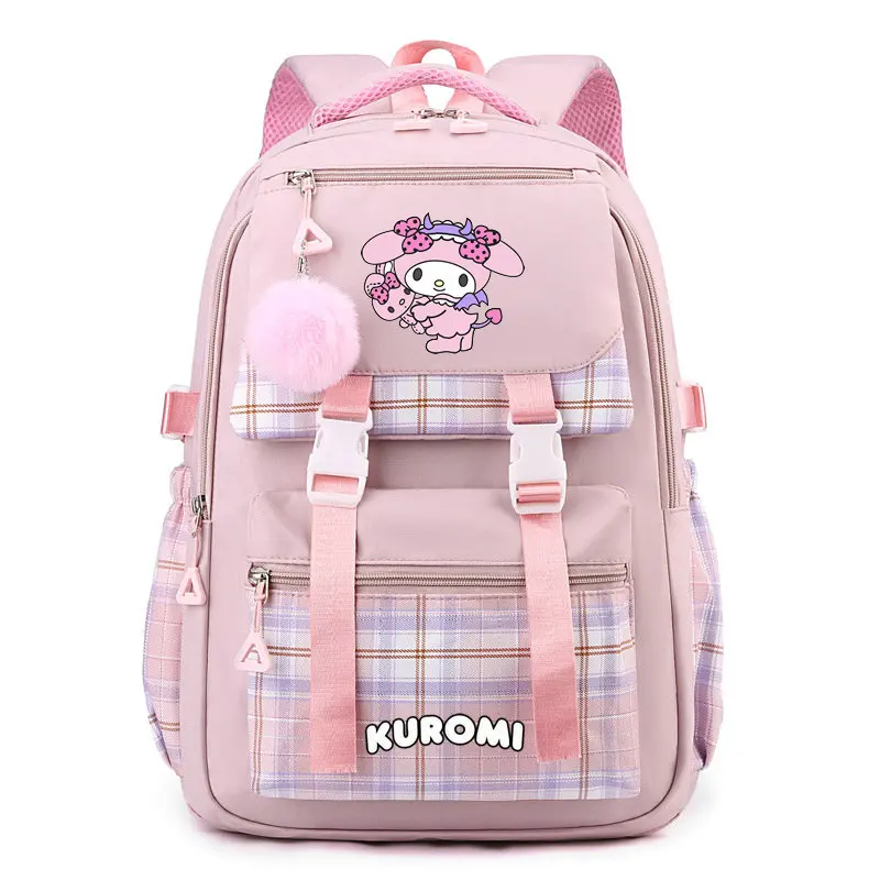 Cute Melody Large Capacity Backpack para estudantes do ensino médio, sacos escolares para mulheres, saco diário para meninas, melhor presente