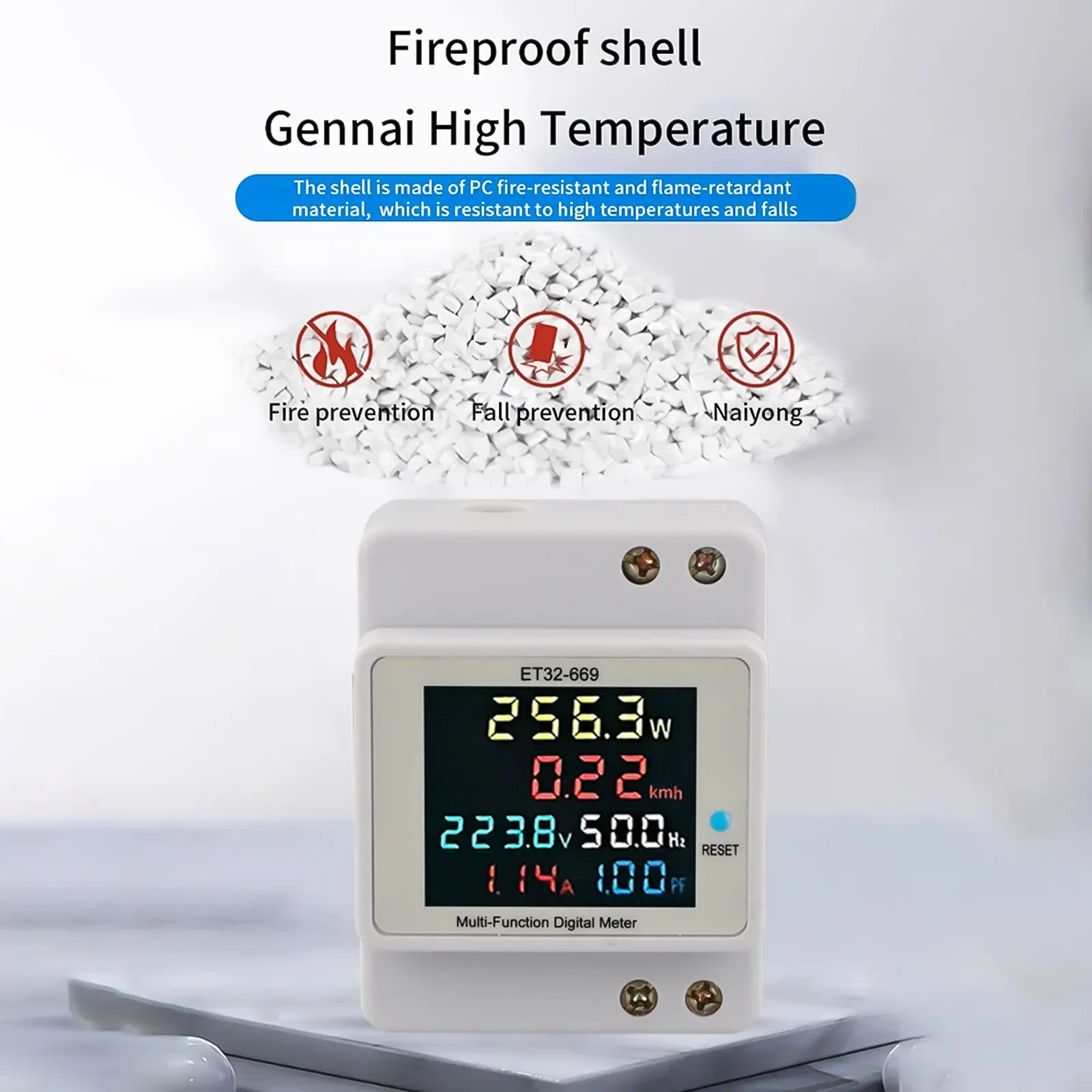 

220V 100A DIN-Rail AC Power Monitor With Voltage, Current, Power, Active Power, Energy, Frequency, And Kilowatt-Hour Meter