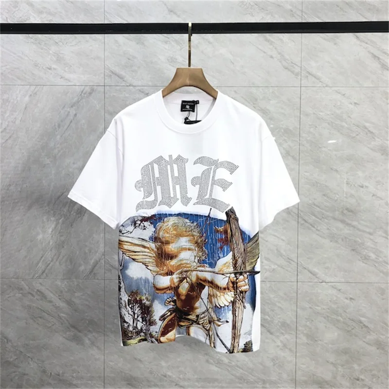 

Summer New Mixed Emotion T Shirts for Men and Women Oversized Cupid Hot Diamond Logo Short-sleeved T-shirts