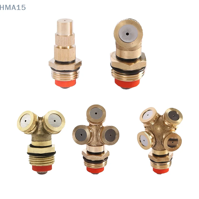 황동 미스트 노즐, 정원 및 잔디 관개 호스 커넥터 워터 스프링클러 용 1/2 "조정 가능한 스프레이 피팅