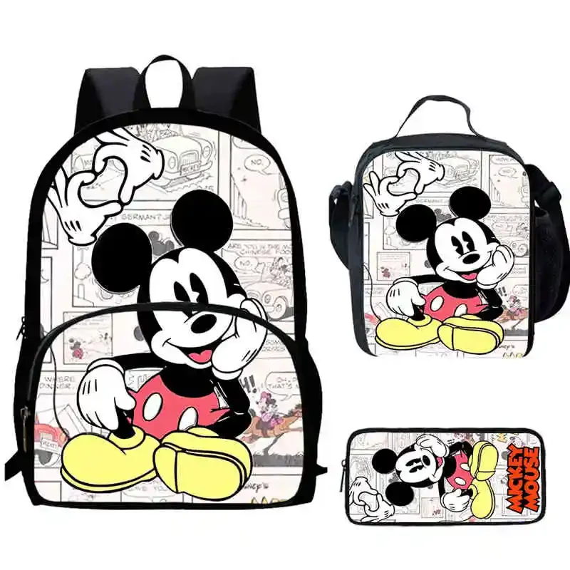 

Детский рюкзак с Микки Маусом и передним карманом, сумки для обеда, сумки-карандаши для детей от 5 до 5 лет, школьные сумки с героями мультфильмов для мальчиков и девочек