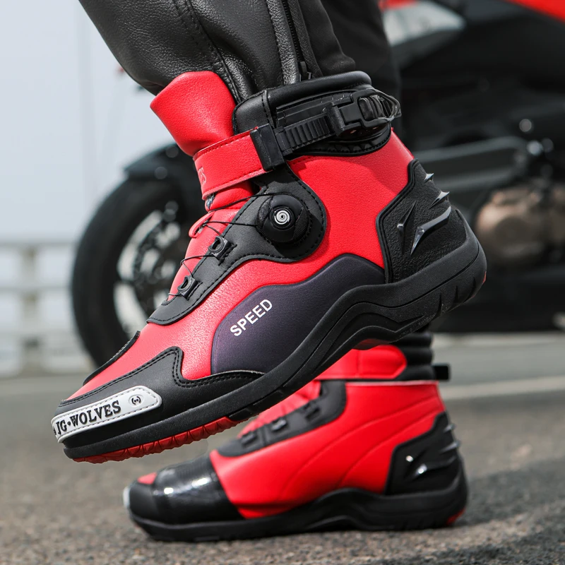 JG.WOLVES Winter Motocross Boots Men Women Motorcycle Outdoor Riding Sneakers Anti-slip Bicycle Mountain Racing Road Shoes