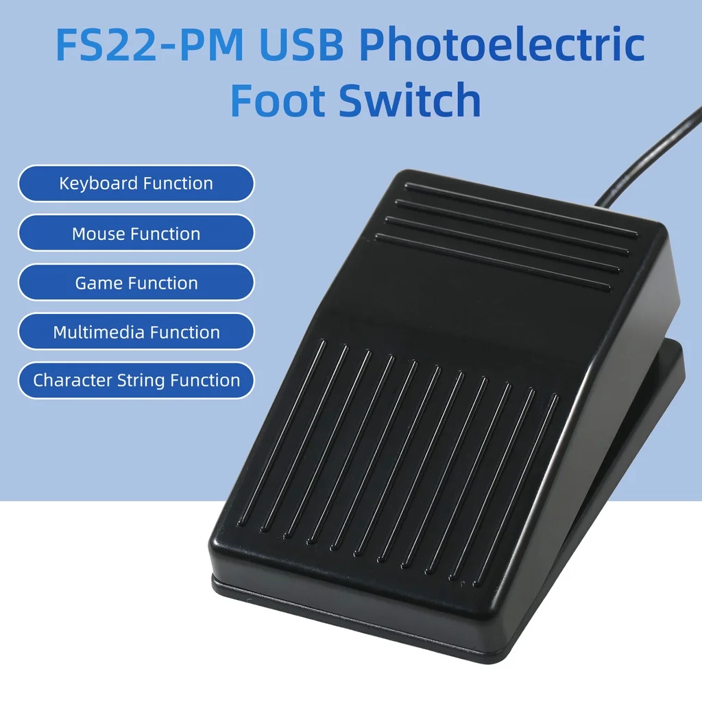 FS22-PM USB مفتاح سفلي واحد متعدد الوظائف مخصص دواسة القدم مفتاح ميكانيكي للصور الحصول على ألعاب الموسيقى التحكم