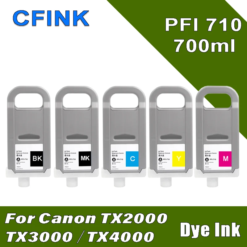 

CFINK PFI-710 PFI710 Сменный чернильный картридж, совместимый с красителем для Canon TX2000/TX3000/TX4000 с чипом