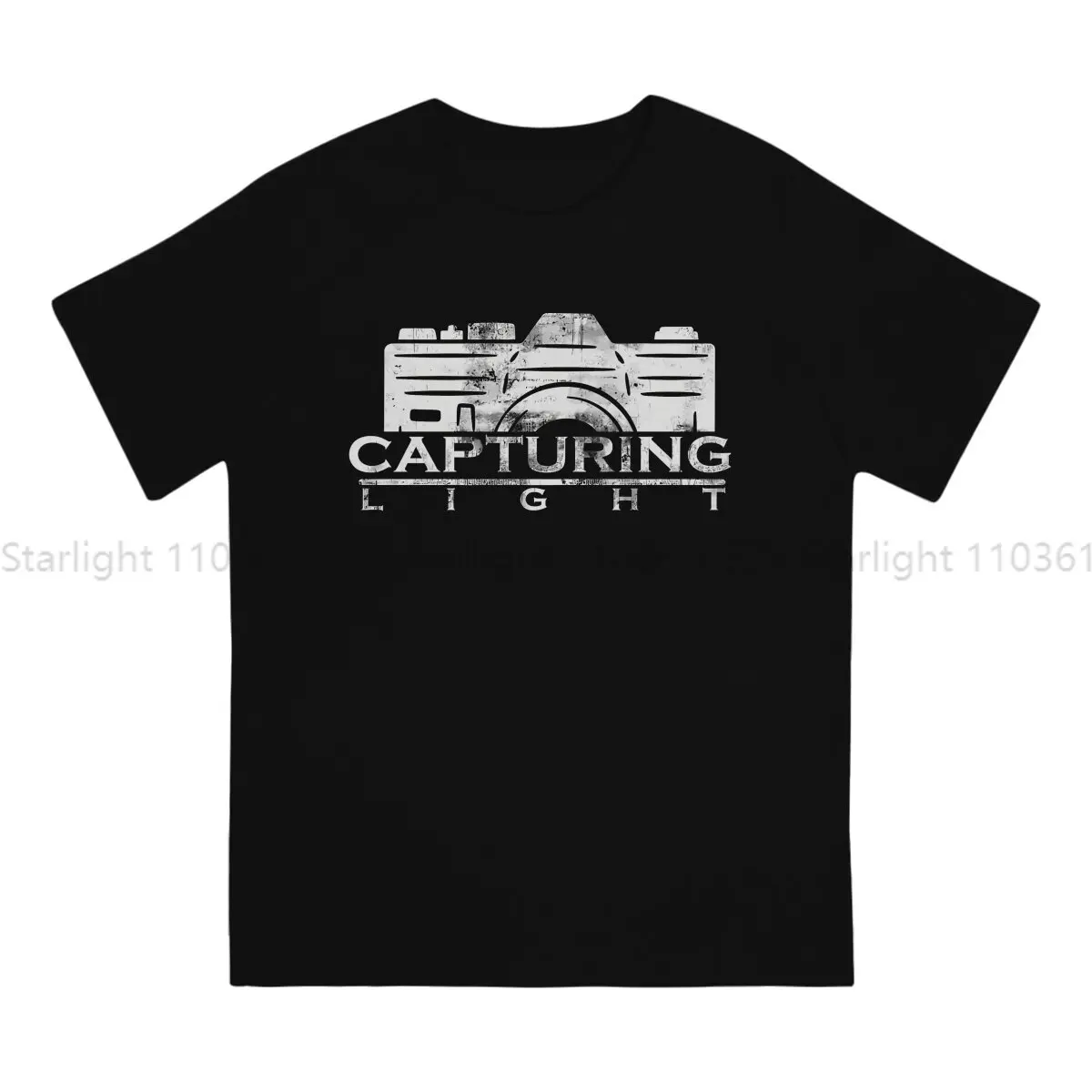 Photographer Camera Patent Creative TShirt for Men Capturing Light Photo Round Neck T Shirt Hip Hop Gift Tops