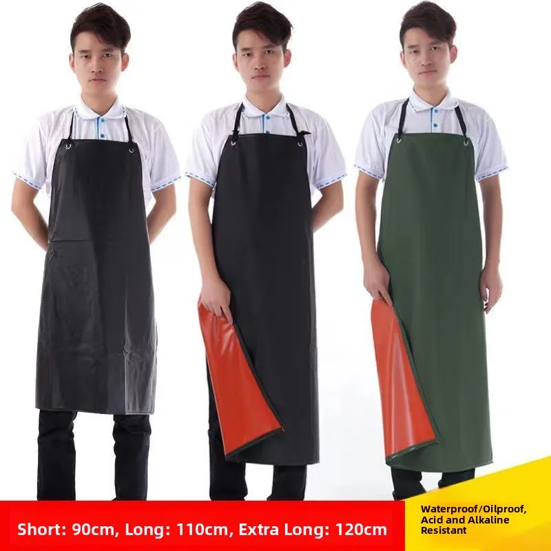 

Waterproof Oil-resistant Soft Leather Apron Men's Long Kitchen Waistcoat Work orm for ering Autumn Winter Home Use