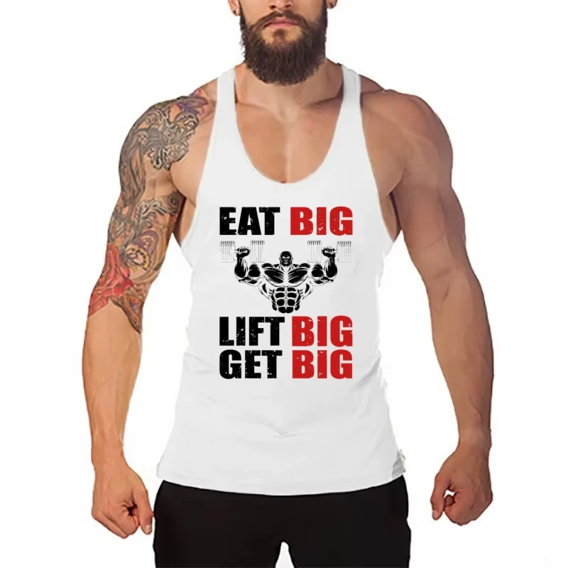 Men's Gym Essential Y-Back Stringer Vest, Breathable Cotton, Perfect for 2025 Bodybuilding, Weightlifting & Fitness Training