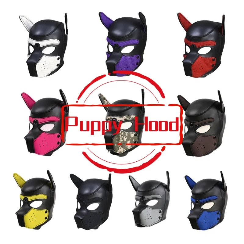 Adult Dog Slave Set With Fetish Puppy Hood Mask Binding Gloves Boots Knee Protectors For Couple Crawling BDSM Spare Sex Toys_voghion.com