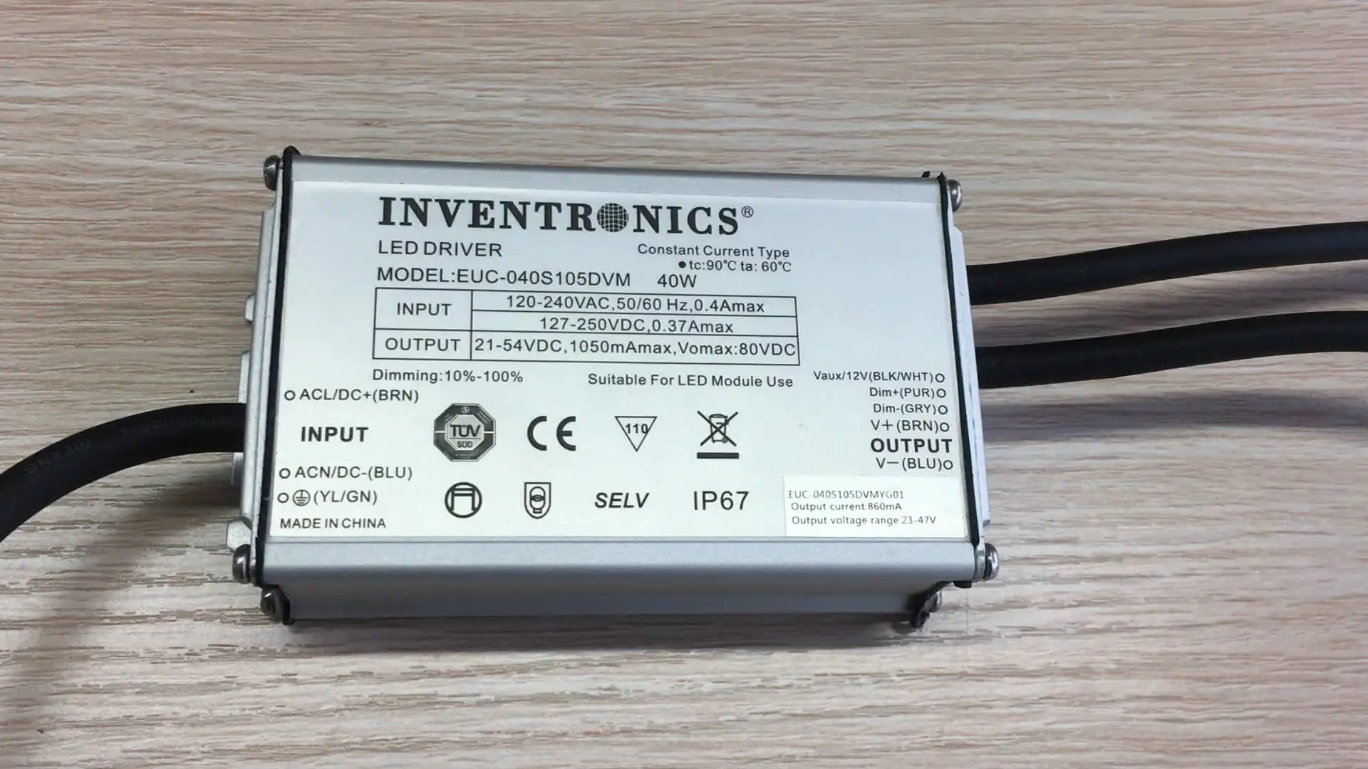 Inventronics Chống Thấm Nước Ip67 0-10V Mờ Để Tắt Dòng Điện Không Đổi Đèn Led Âm Trần Điều Khiển