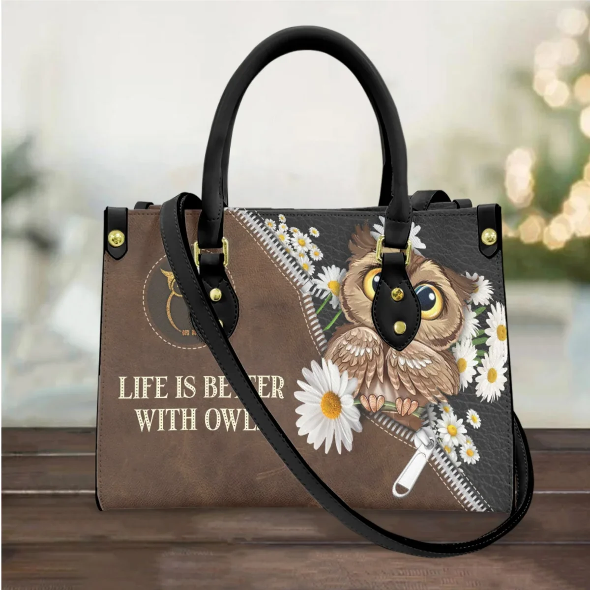 Life is Better with Owls Handbags Women 2023 Vintage PU Leather Ladies Cross Body Bag Woman Totes Small Girls Shoulder Bag Mujer