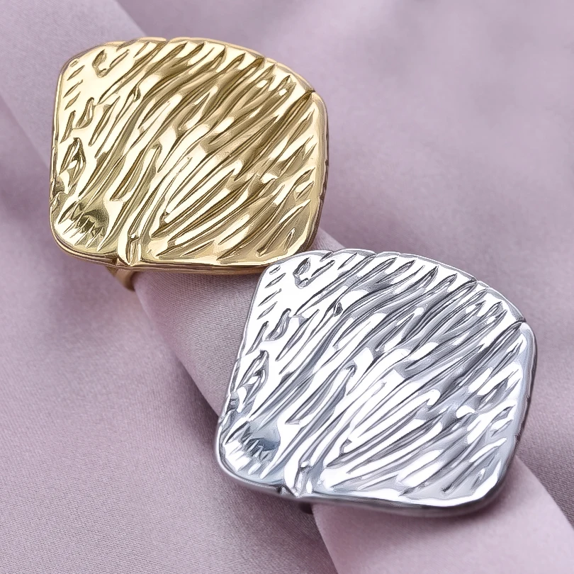 

6Pcs Stainless Steel Personalized Ring Non Oxidizable Simple Fashionable Ladies Geometric Ring Anniversary Party Gift Jewelry