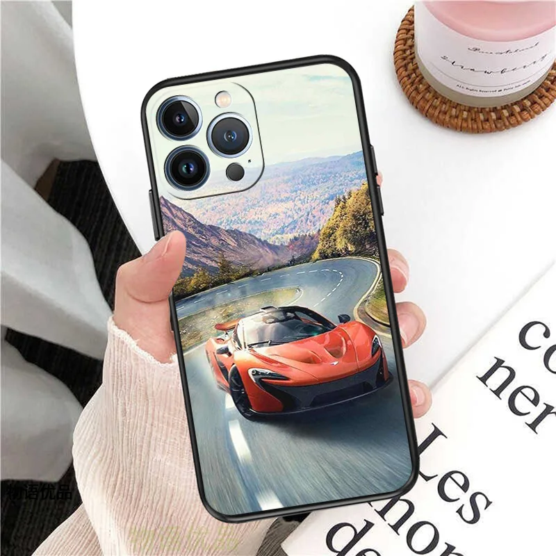 Phone Case for iPhone 16ProMax 14 13 15 Pro Max 12 11 XR SE 7 8 16 Plus Fashion Supercar Cool Car Soft Black Silicone Cover