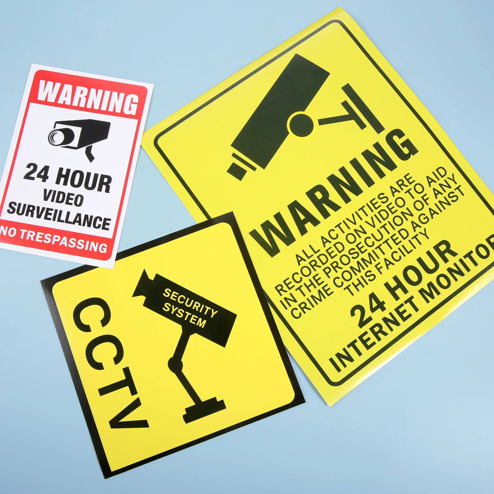 10pcs Wall Sticker CCTV Waterproof Warning Signs Car Sticker Video Surveillance Alarm Stickers Public Area Security