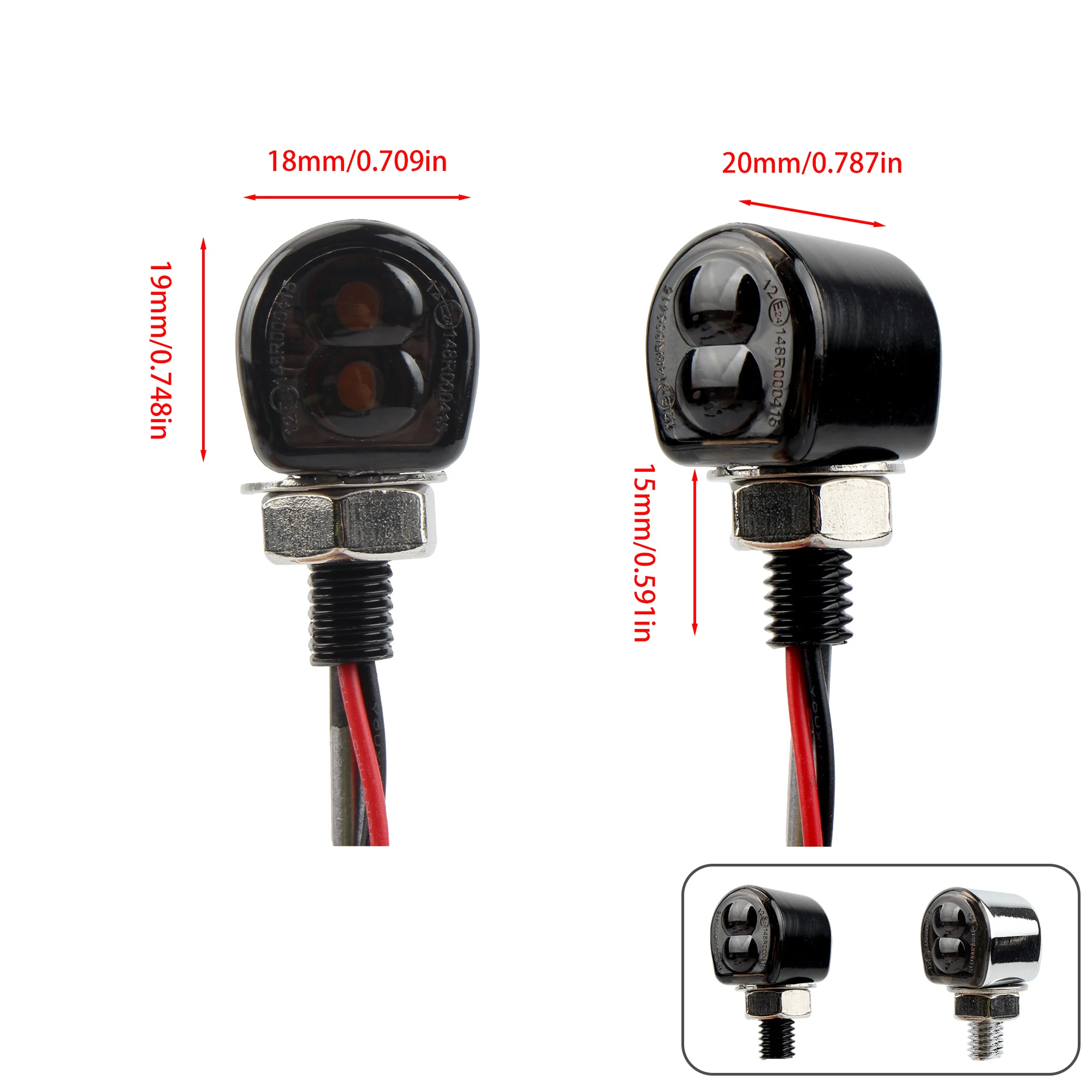 Motorcycle M8 LED Turn Signal Light Indicator Blinker Light Universal Motorbike Mini Lamp For Cafe Racer Bobber Honda