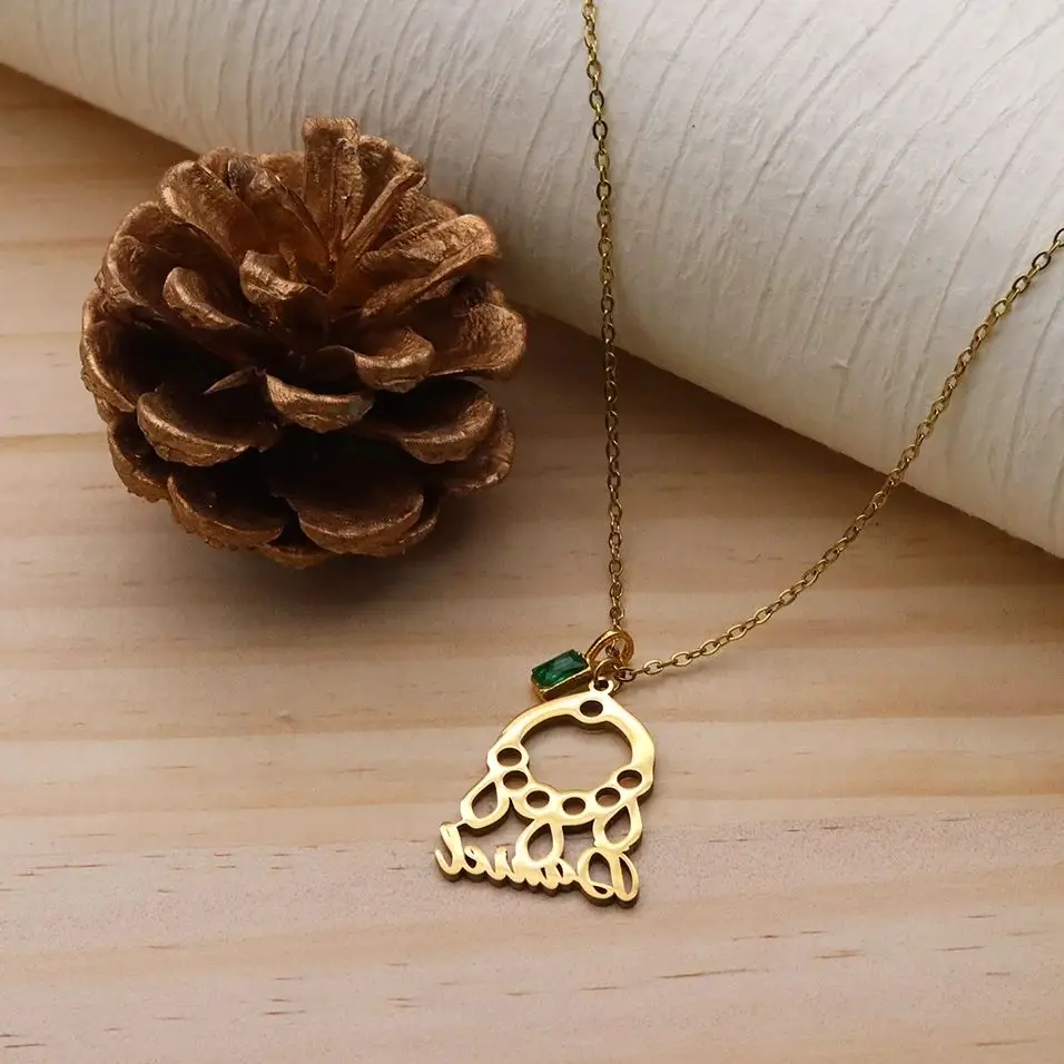 

Todorova Custom Name Simple Hollow Feather Round Pendant Clavicle Necklace Stainless Steel Fashion Jewelry For Women