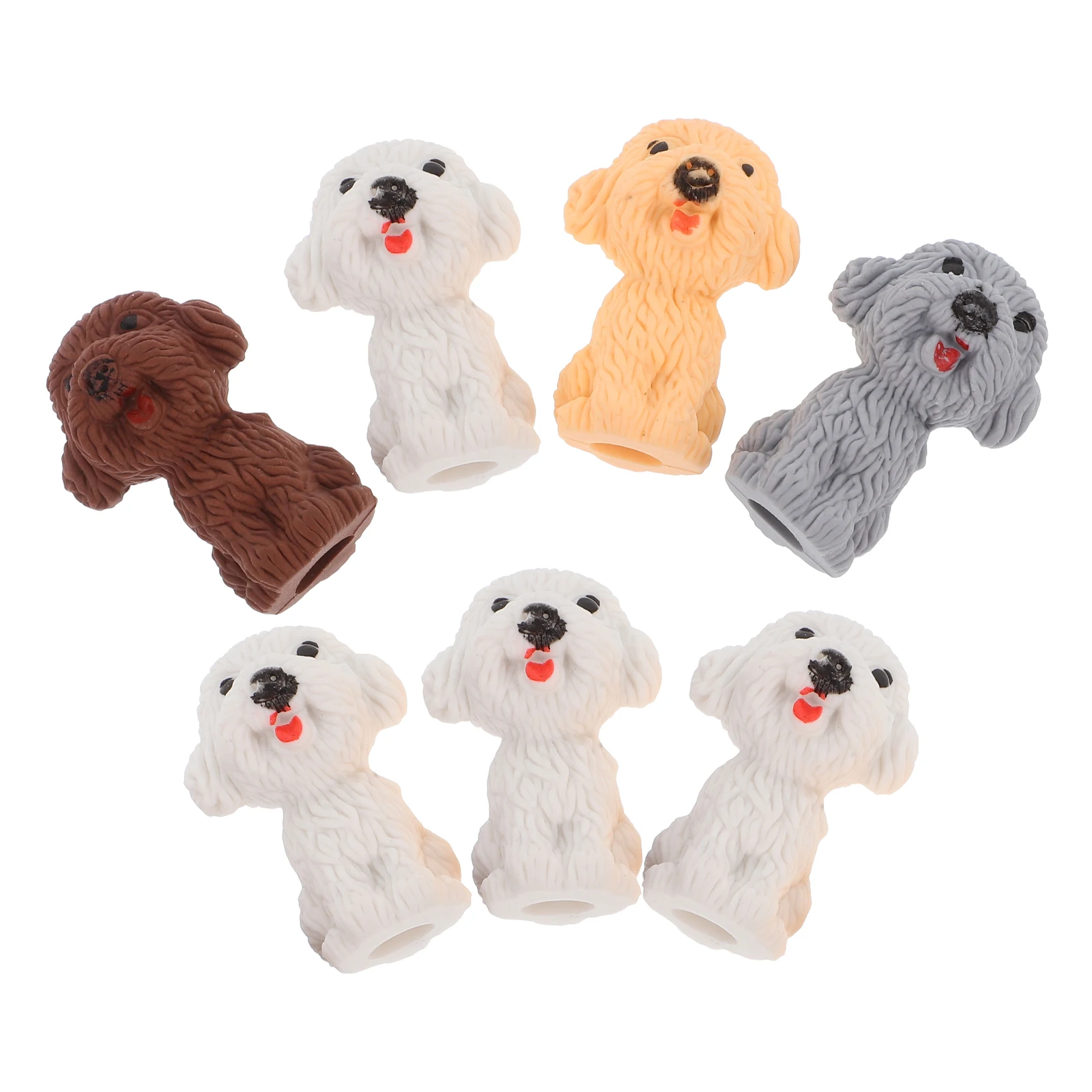 

7pcs Cute Dog Eraser Mini Cartoon School Supplies Animal Design Safe Material Lightweight Pencil Valentine Day