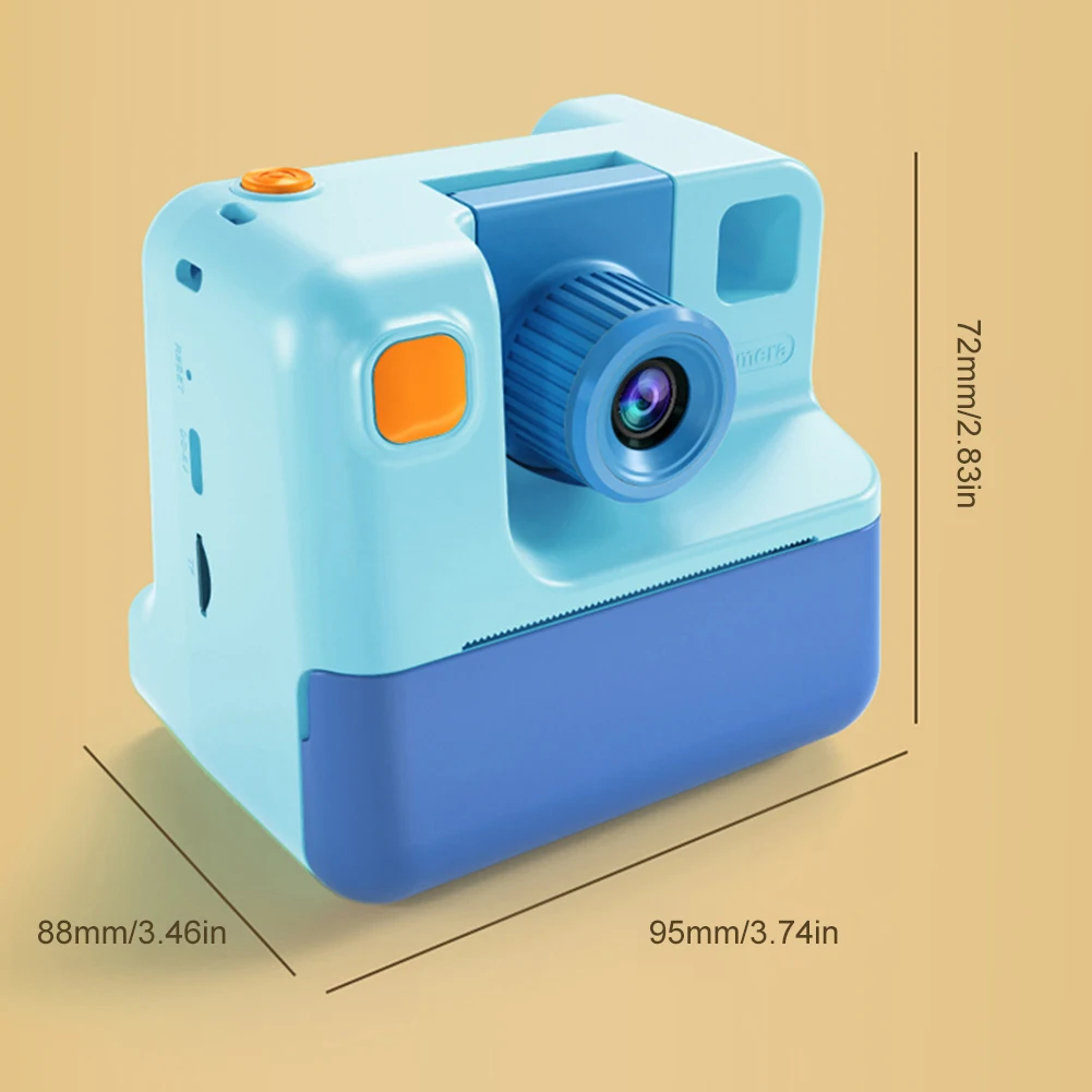 Kids Instant Print Camera Zero Ink Digital Photo Camera with 3 Rolls Print Paper Child Toy Camera for Christmas/Birthday/Holiday