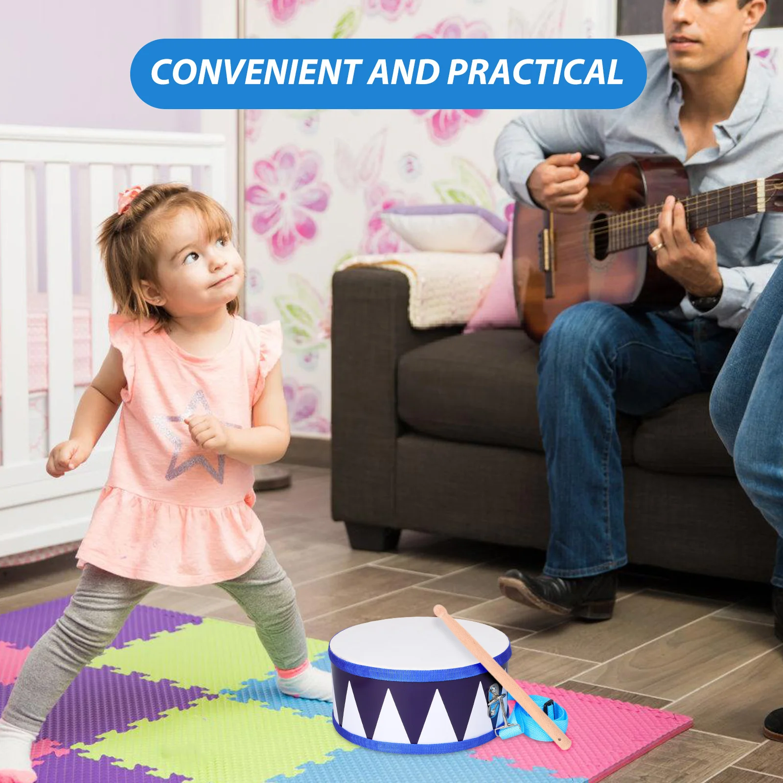 مجموعة واحدة من أدوات قرع أورف متعددة الوظائف طبلة يدوية طبلة خشبية تتضمن مطارق تعزز الإيقاع