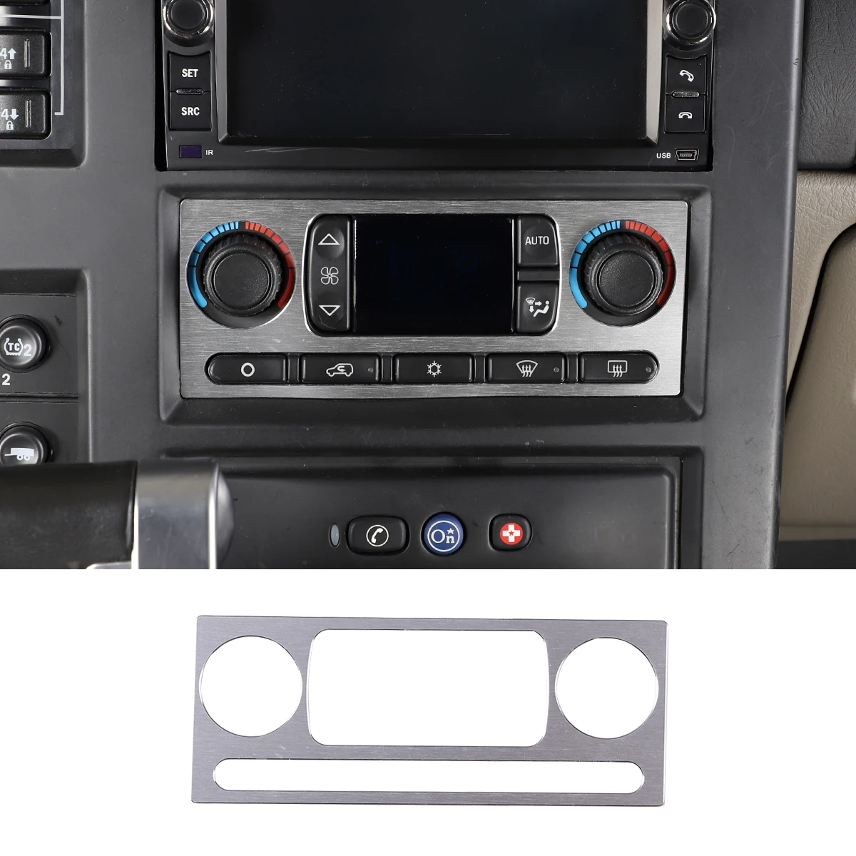 For Hummer H2 2003-2009 Aluminum alloy Silver Car Car Air Conditioning Control Button Panel Trim Cover car Accessories