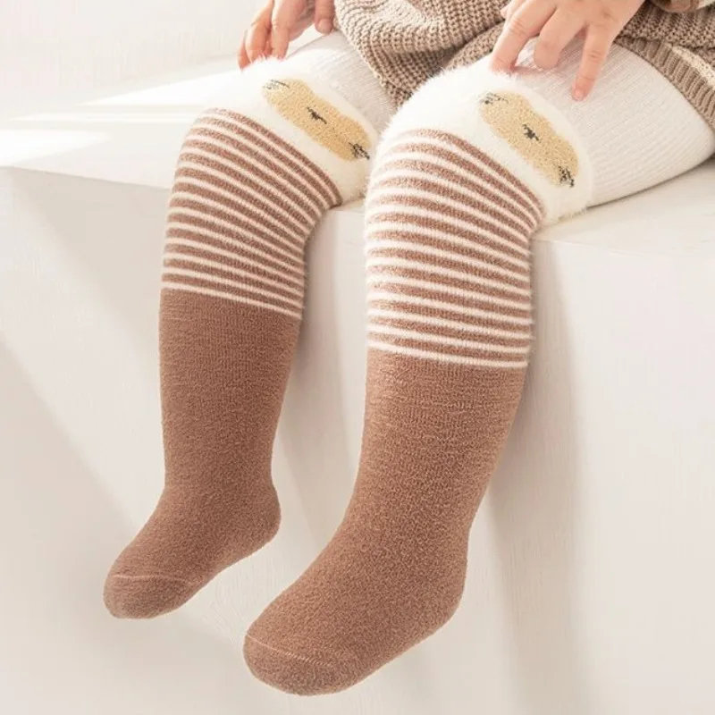 100% Cotton Baby Kids Winter Socks Thickened Fleece Lined Mid Calf Socks for Newborn Boys Girls Warmth Comfort Winter Essential