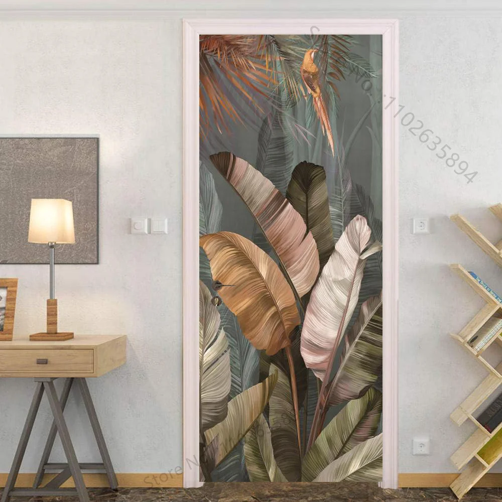 Modern Landscape White Pearl Door Stickers Self Adhesive 3D Wine Cabinet Door Wallpaper Wardrobe Cabinet Fridge Mural Cover