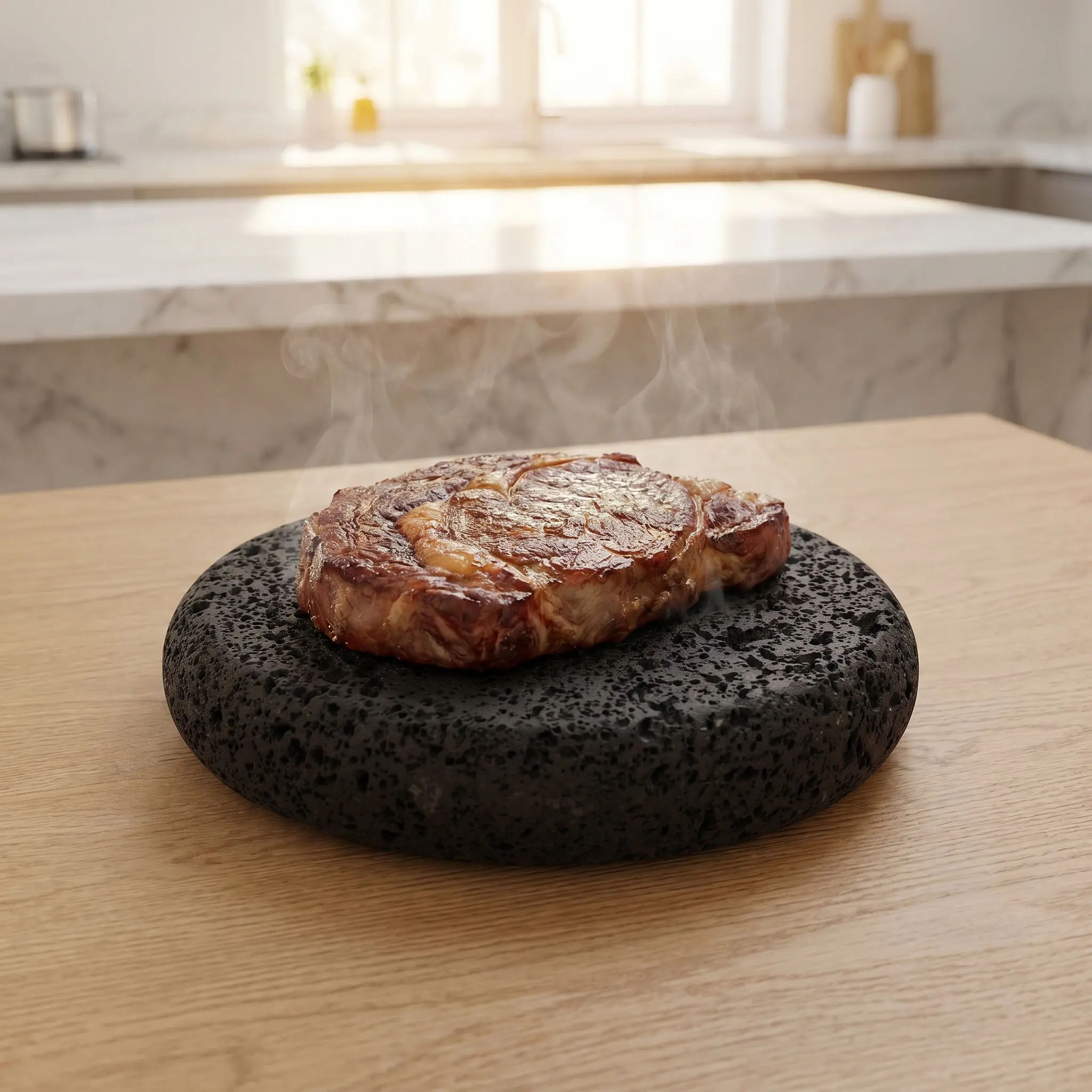 Volcano Stone Cooking Tile 15Cm Hot Grilling Pan Baking Stone Pizza Seafood Vegetables Meat Lava Cooking Pan Volcanic Rock Plate