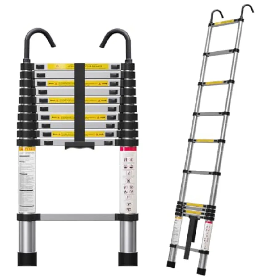 

Molong 10.5ft telescoping Ladder Multi-Purpose Collapsible Ladder with Hook, Aluminum Extension Ladders for Home, Folding Teles