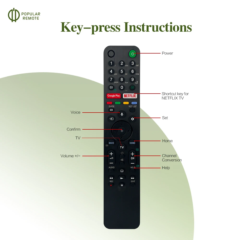 RMF-TX500E Voice Remote Control Replacement Applicable for Sony TV KD-75X75CH XBR-55A8H XBR-55X950G XBR-65A8H For Euro-market