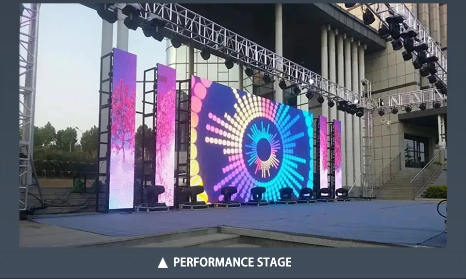Llave en mano 500x500 500x1000mm HD interior exterior gigante eventos LED pared de vídeo P1.95 P2.6 P2.976 P3.91 pantalla LED de alquiler de escenario