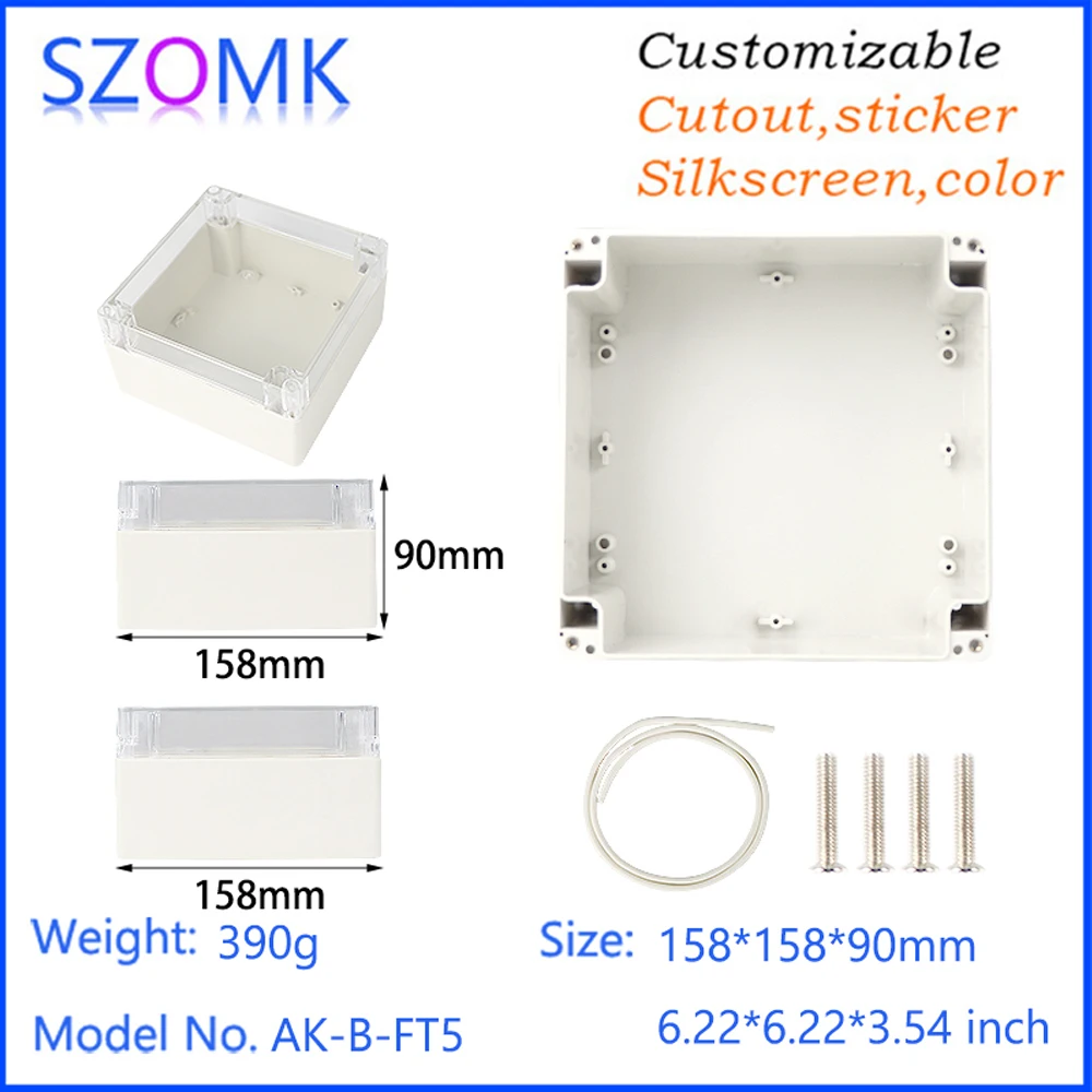 SZOMK 160×160×90mm Injektions-Wandhalterung, Standard, leere Industrieabdeckung, kleine IP65-Verbindung, Ftth-Box, wasserdichte Kunststoffbox