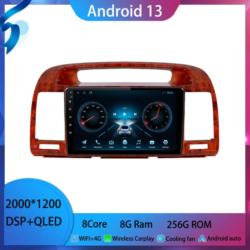 

9 inch For Toyota Camry 5 VX 30 2002-2006 android 13 Car Radio Multimedia Video Player Android auto wireless adapter