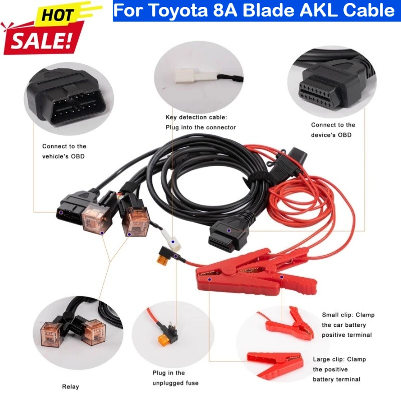 KEYDIY To-Y-T 8A Blade AKL Cable Key All Keys Lost for KD MATE and KD-X4